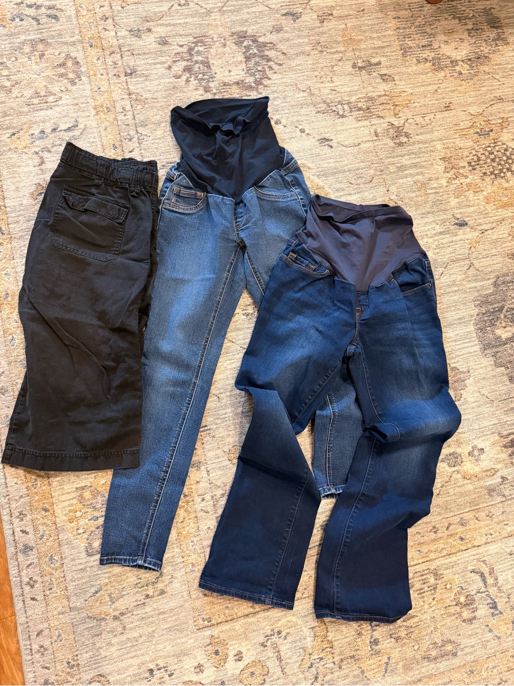 Maternity Denim & Black Bottoms Bundle - Blue and Black